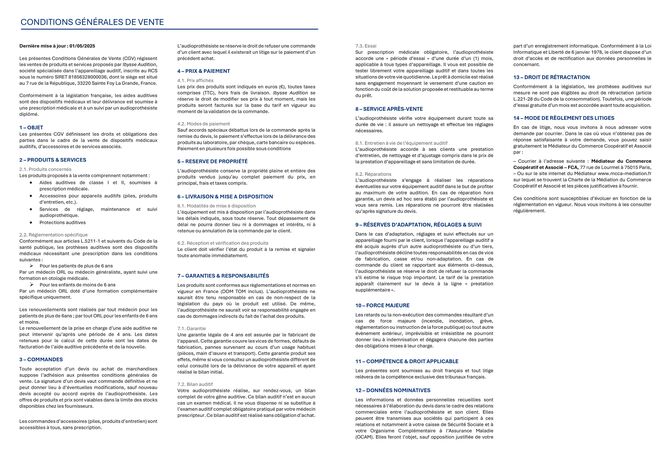 Image actualité Conditions générales de vente
