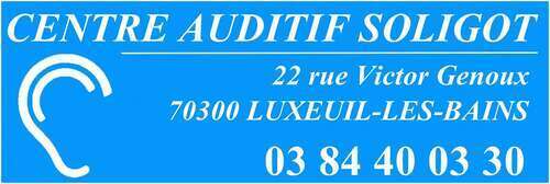 Logo Audioprothésiste indépendant CENTRE AUDITIF SOLIGOT 70300 LUXEUIL